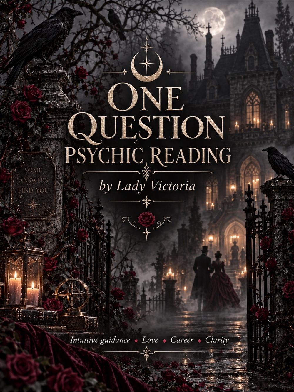 One Question Psychic Reading by Lady Victoria — Gothic Black & Red Cover